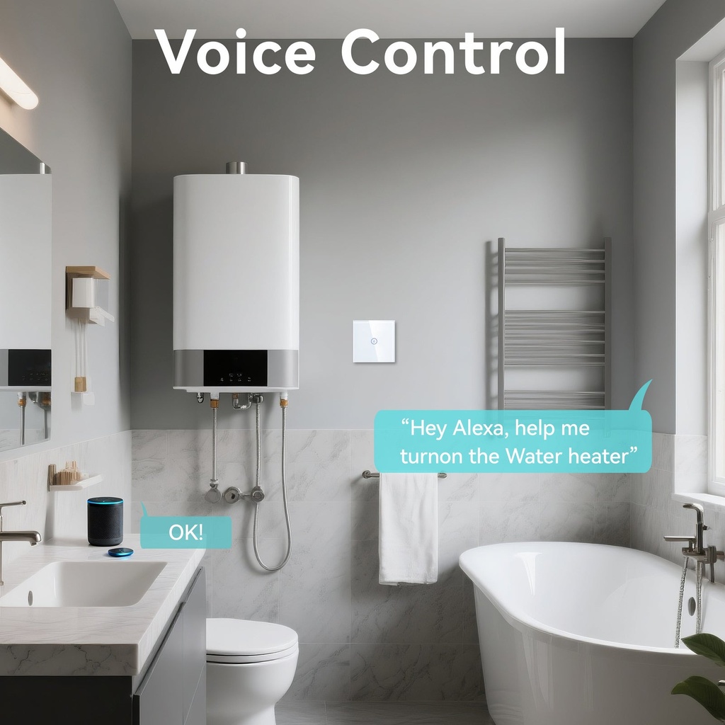 BSEED Wifi-s nagy teljesítményű bojler- és vízmelegítő-kapcsoló, érintős üveg panel 6