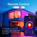 Wifi-s okos LED izzó, 9W, szabályozható fényerő, RGB + hideg/meleg fehér 5