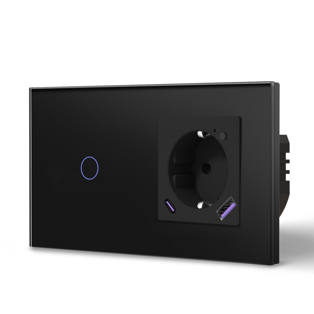 BSEED Wifi-s okos villanykapcsoló Wifi-s EU konnektorral és 20W USB-C töltővel 3