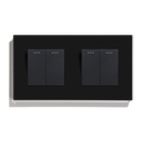 BSEED mechanikus nyomógombos villanykapcsoló, egyutas, dupla 157 mm-es üveg panel 8