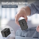 Univerzális utazó adapter 65W USB-C PD és QC 3.0 töltővel, 3 USB porttal 6