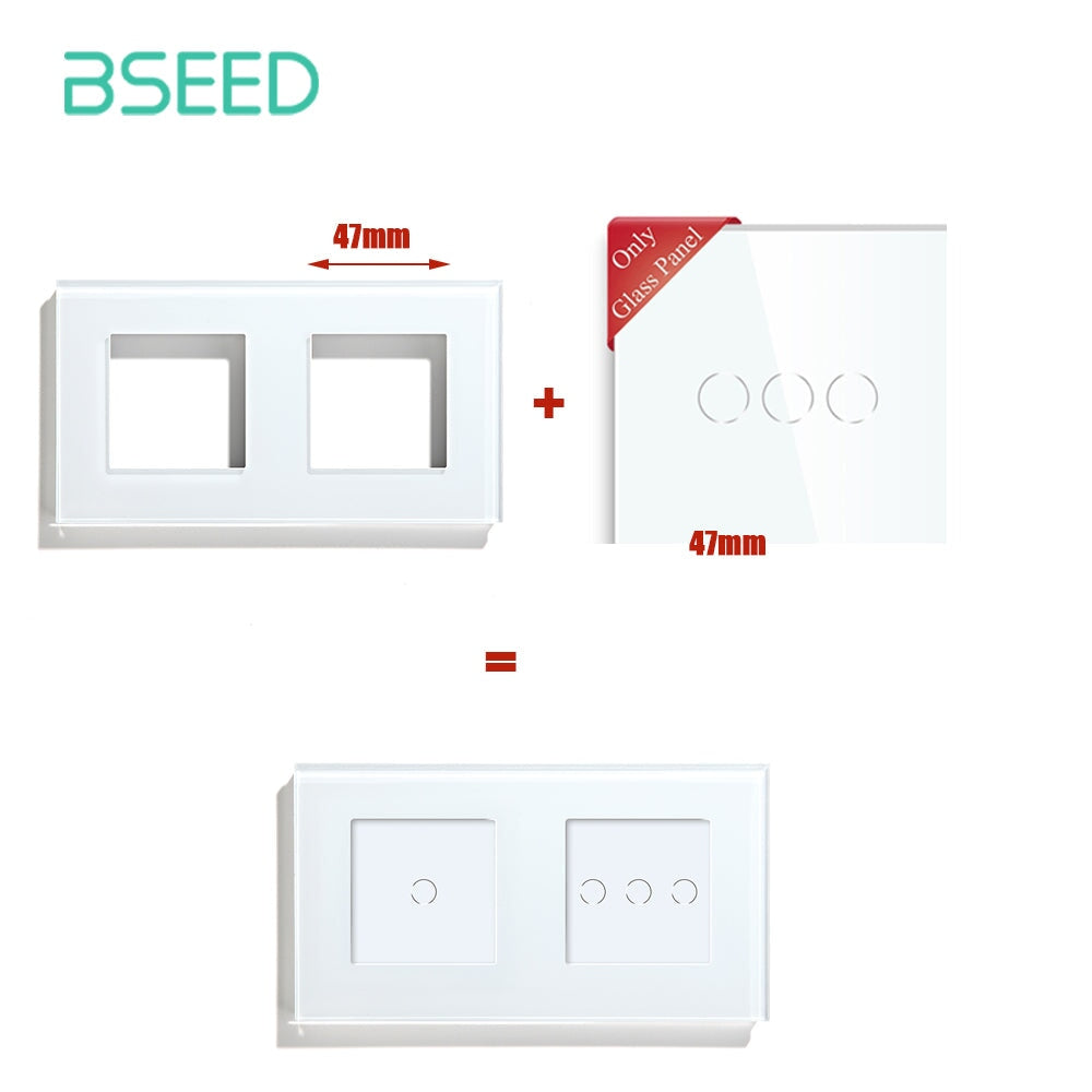 BSEED 47 mm-es üveg kapcsoló-előlap ikonnal, pótalkatrész 3