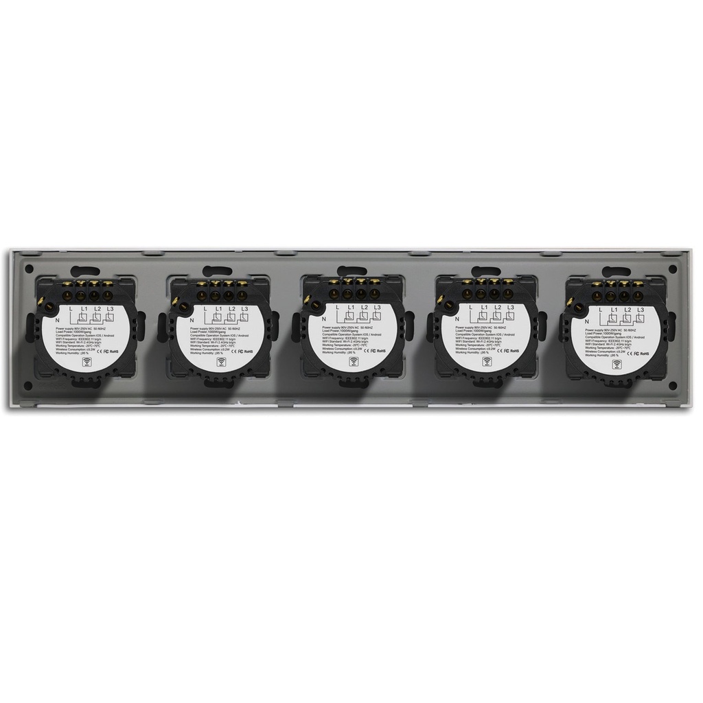 BSEED ötös Wifi-s érintős villanykapcsoló, 1–3 kapcsolós, 370 mm 12