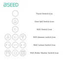 BSEED 86 mm-es üveg kapcsoló-előlap ikonnal, pótalkatrész 2