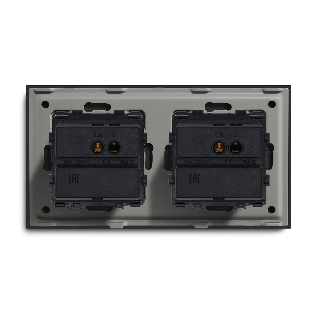 BSEED mechanikus nyomógombos villanykapcsoló, egy-, két- és háromutas, dupla panel 8