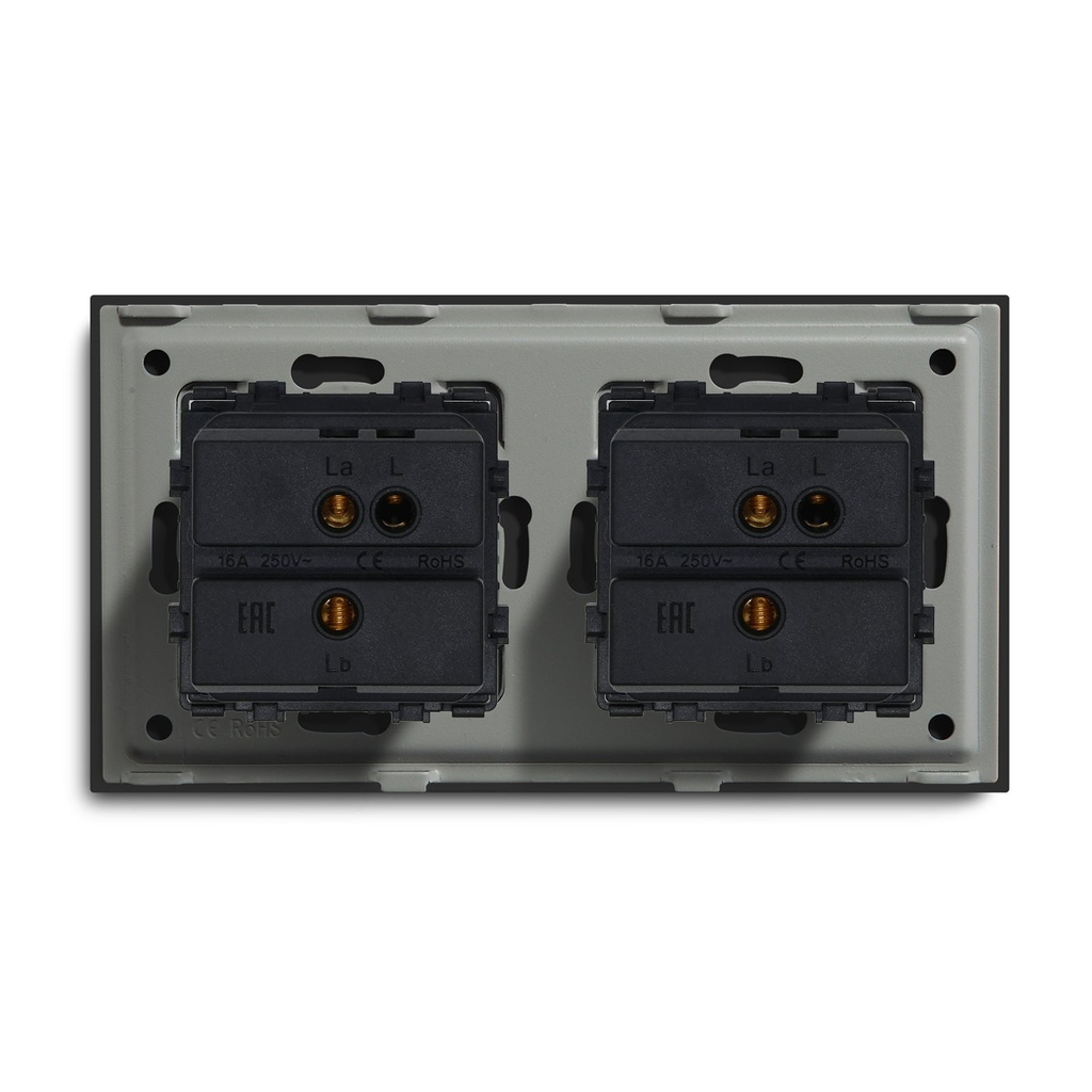 BSEED mechanikus nyomógombos villanykapcsoló, egy-, két- és háromutas, dupla panel 10