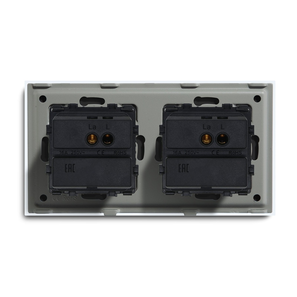 BSEED mechanikus nyomógombos villanykapcsoló, egy-, két- és háromutas, dupla panel 16