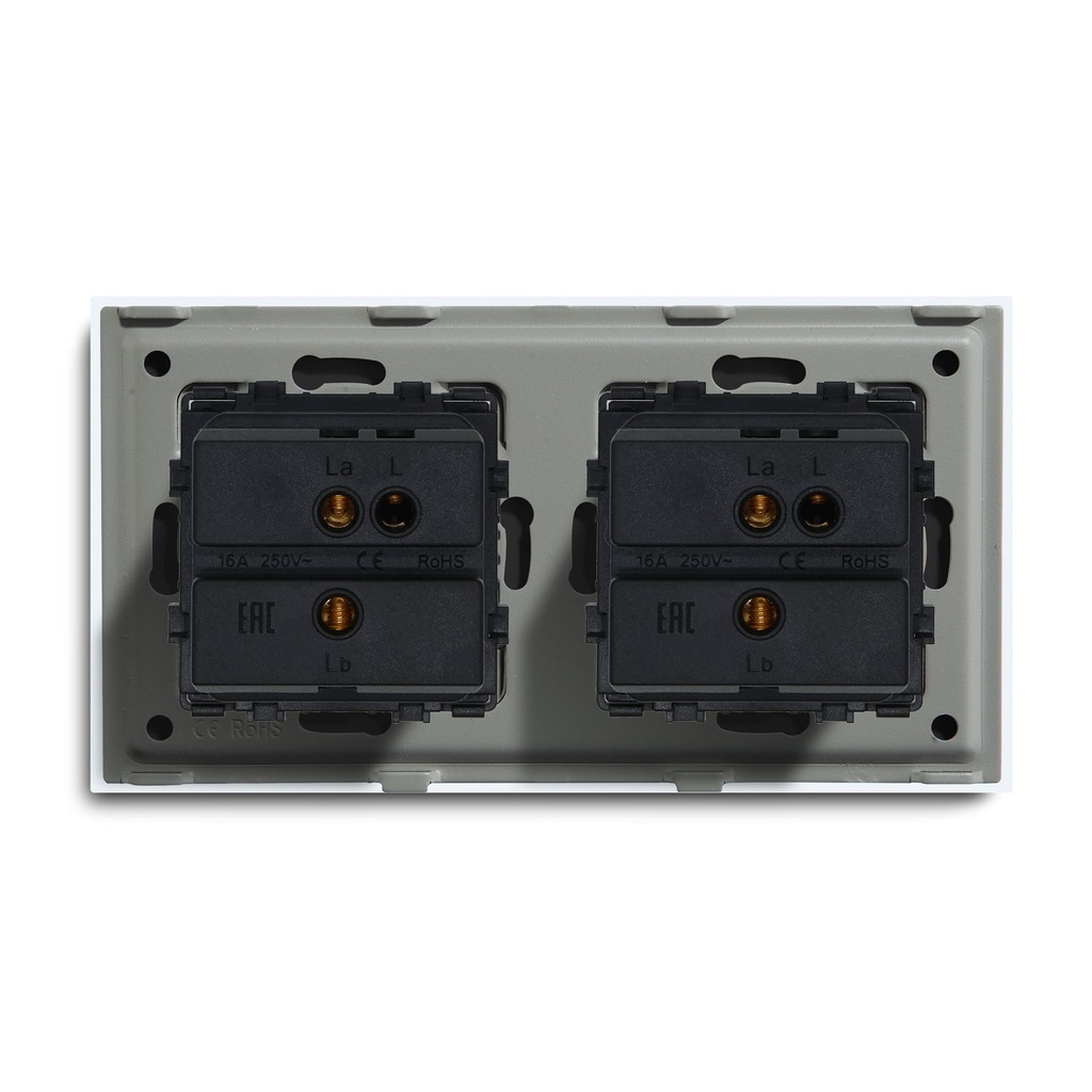 BSEED mechanikus nyomógombos villanykapcsoló, egy-, két- és háromutas, dupla panel 18