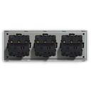 BSEED mechanikus nyomógombos villanykapcsoló, egyutas, hármas 228 mm-es üveg panel 5