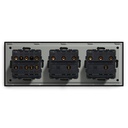 BSEED mechanikus nyomógombos villanykapcsoló, egyutas, hármas 228 mm-es üveg panel 6