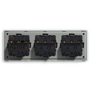 BSEED mechanikus nyomógombos villanykapcsoló, egyutas, hármas 228 mm-es üveg panel 7