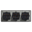 BSEED mechanikus nyomógombos villanykapcsoló, egyutas, hármas 228 mm-es üveg panel 8