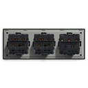 BSEED mechanikus nyomógombos villanykapcsoló, egyutas, hármas 228 mm-es üveg panel 9