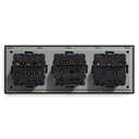 BSEED mechanikus nyomógombos villanykapcsoló, egyutas, hármas 228 mm-es üveg panel 10