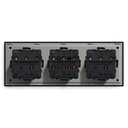 BSEED mechanikus nyomógombos villanykapcsoló, egyutas, hármas 228 mm-es üveg panel 11