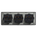 BSEED mechanikus nyomógombos villanykapcsoló, egyutas, hármas 228 mm-es üveg panel 12