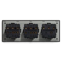 BSEED mechanikus nyomógombos villanykapcsoló, egyutas, hármas 228 mm-es üveg panel 13