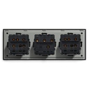 BSEED mechanikus nyomógombos villanykapcsoló, egyutas, hármas 228 mm-es üveg panel 14
