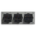 BSEED mechanikus nyomógombos villanykapcsoló, egyutas, hármas 228 mm-es üveg panel 17
