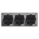 BSEED mechanikus nyomógombos villanykapcsoló, egyutas, hármas 228 mm-es üveg panel 18