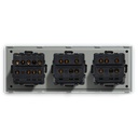 BSEED mechanikus nyomógombos villanykapcsoló, egyutas, hármas 228 mm-es üveg panel 19