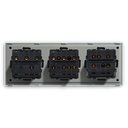 BSEED mechanikus nyomógombos villanykapcsoló, egyutas, hármas 228 mm-es üveg panel 20