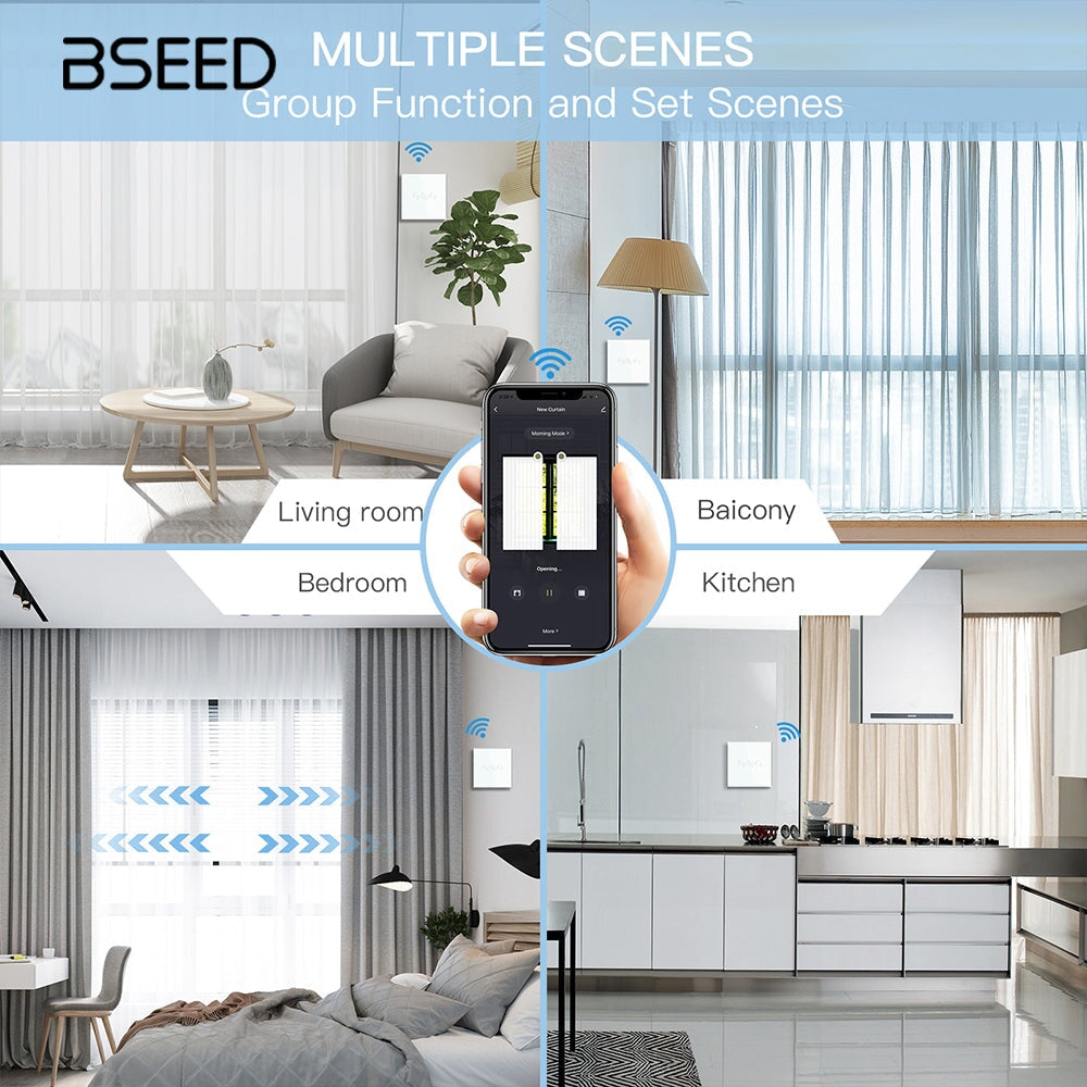 BSEED Echo Click Wifi-s okos függönykapcsoló, Tuya, Alexa és Google Assistant 3