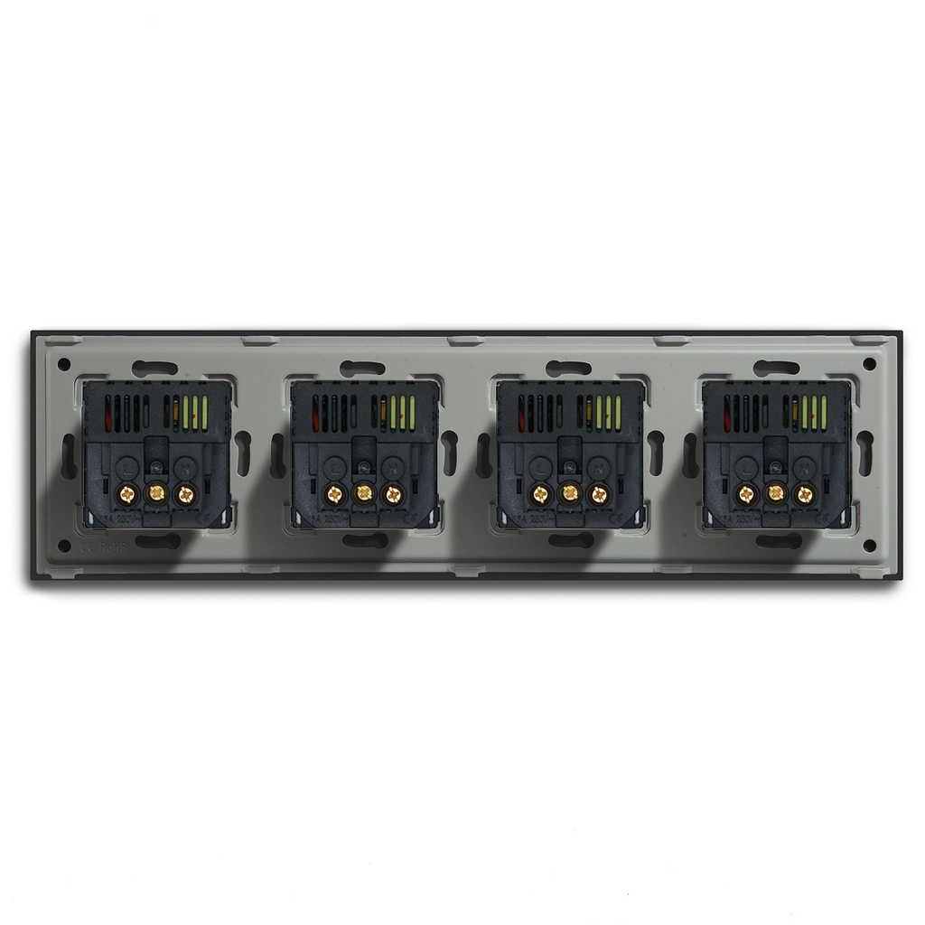 BSEED EU konnektor dupla USB töltővel (2,1A), üveg előlap 12
