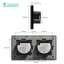 BSEED Wifi-s dupla érintős redőnykapcsoló, 157 mm-es kristályüveg előlap 8