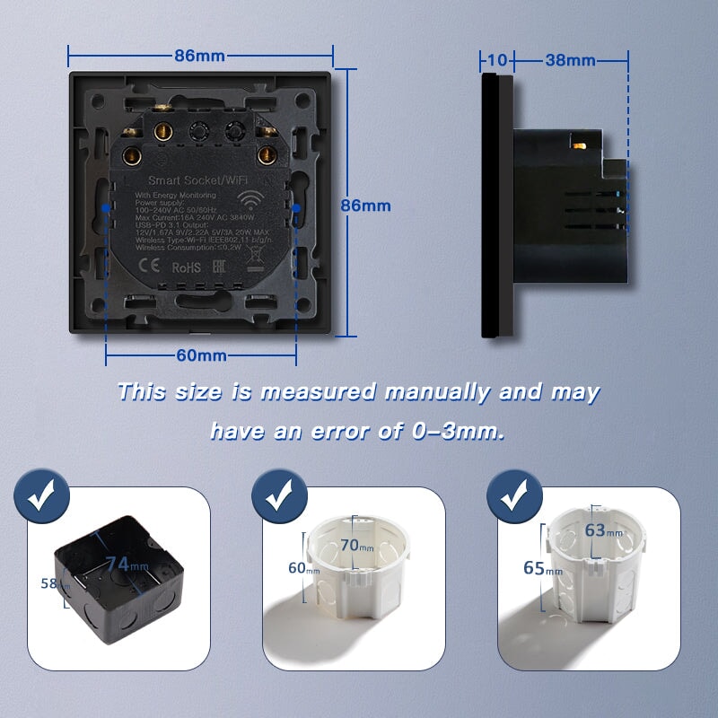 BSEED Echo Zigbee okos EU konnektor fogyasztásméréssel 4