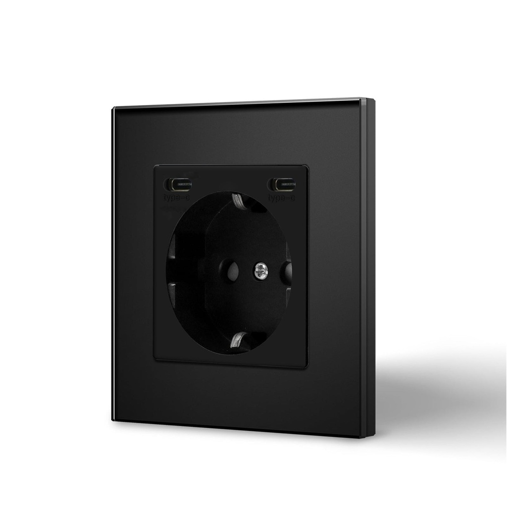 BSEED EU konnektor dupla USB-C töltővel (2,1A), üveg előlap 7