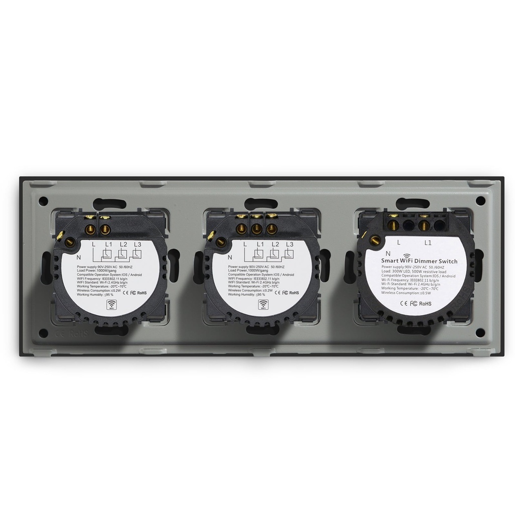 BSEED dupla Wifi-s érintős villanykapcsoló Wifi-s fényerő-szabályzóval, 228 mm 12