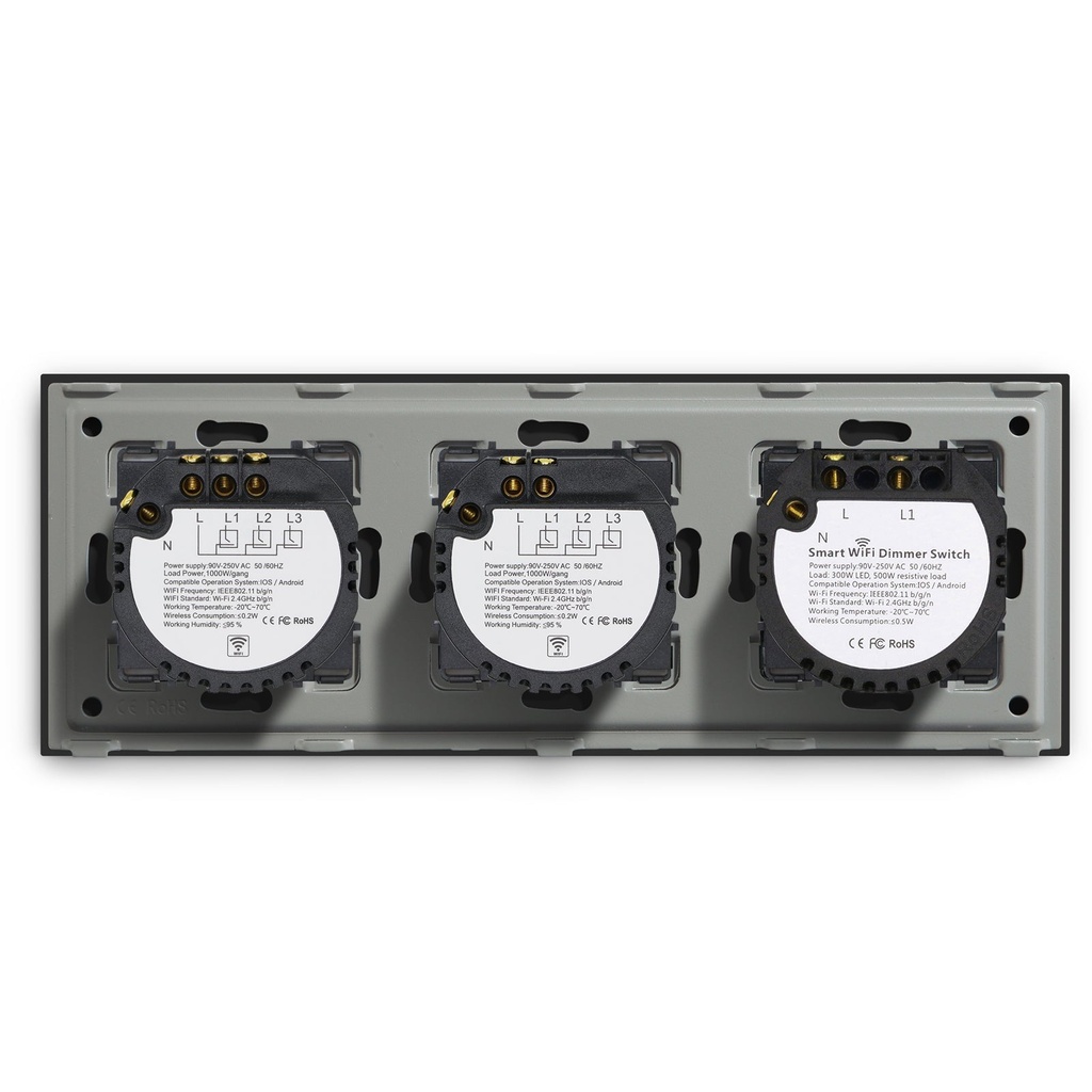BSEED dupla Wifi-s érintős villanykapcsoló Wifi-s fényerő-szabályzóval, 228 mm 16
