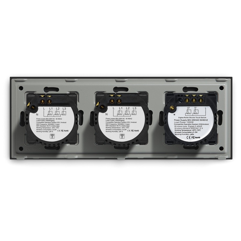 BSEED Wifi-s dupla villanykapcsoló redőnykapcsolóval, 228 mm 10