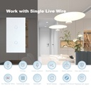 BSEED Zigbee dupla okos villanykapcsoló (nullvezeték nélkül), 157 mm 1