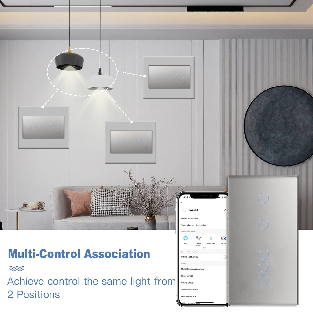 BSEED Zigbee dupla okos villanykapcsoló (nullvezeték nélkül), 157 mm 5