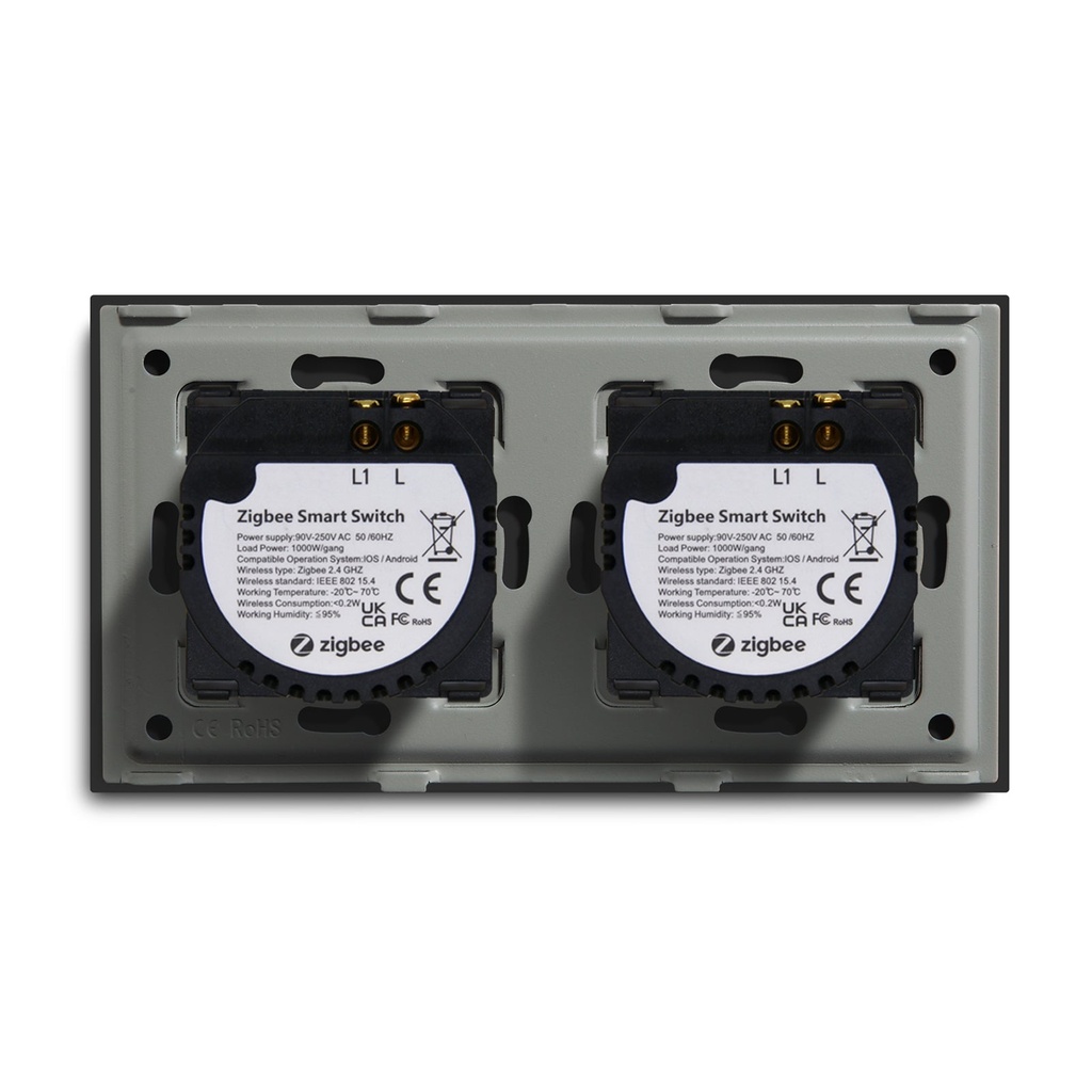 BSEED Zigbee dupla okos villanykapcsoló (nullvezeték nélkül), 157 mm 17
