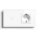Bseed 1/2/3 Gang 1/2/3 Way Touch Light Switch with Eu Socket 300W