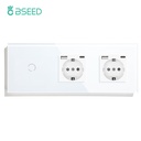BSEED érintős villanykapcsoló dupla EU konnektorral és USB-C csatlakozóval