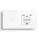 BSEED 1/2/3 Gang 1/2/3 Way Light Switch With EU Socket With Type-C Wall Socket