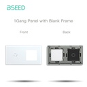 Bseed Crystal Glass Switch Frame Wall Socket DIY Part Home Improvement 157mm