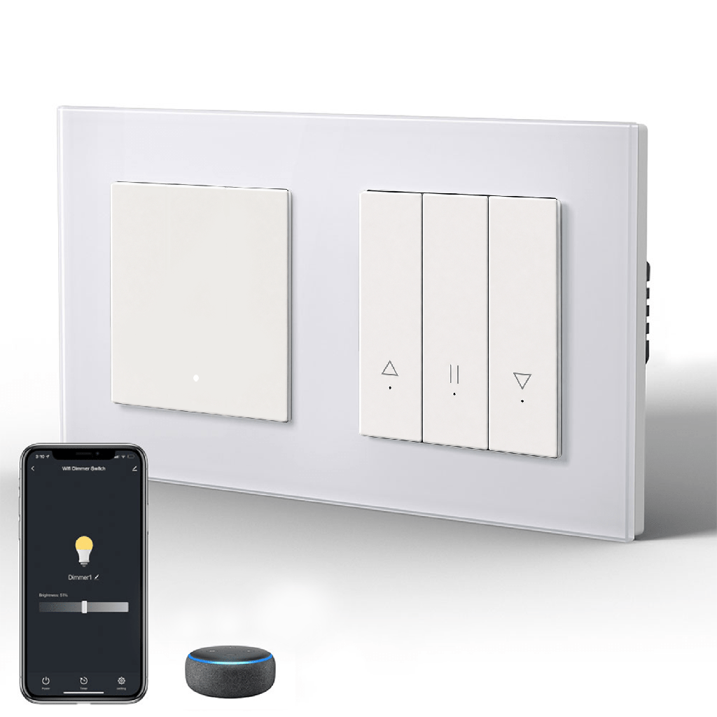 BSEED Echo Wifi-s okos villanykapcsoló redőnykapcsolóval, Tuya, Alexa, Google