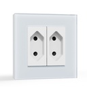 BSEED Double Sockets Power Wall Outlet Type F plug Socket Eu It Standards 10A Socket Glass Panel