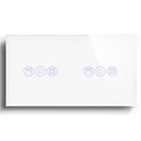 Bseed Double WiFi Touch Roller Shutter Switch 157mm Crystal Glass Panel Smart Blind Work With Tuya App