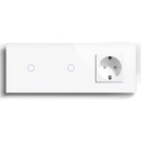 Bseed Double Zigbee Light Switches N With EU Standard Wall Sockets