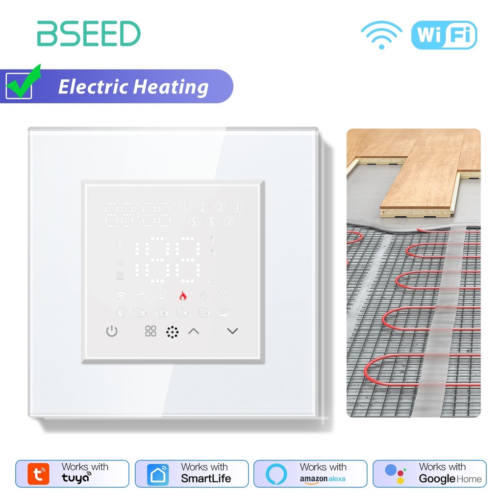 BSEED Echo Wifi-s érintős LED kijelzős szobatermosztát padlófűtéshez