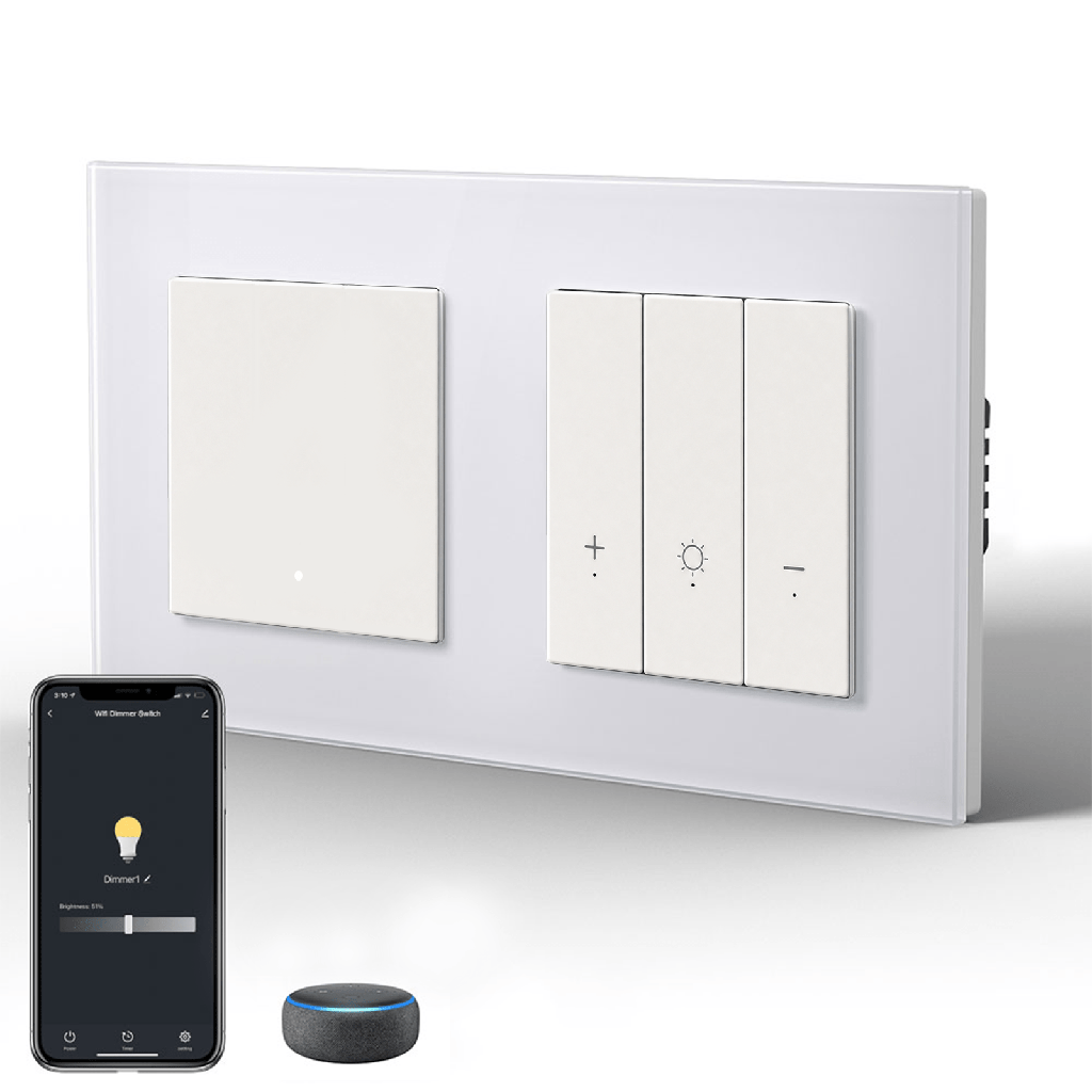 Bseed Echo Smart Wifi Light Switch with Dimmer switch  Wifi Work With Alex Google Assistant