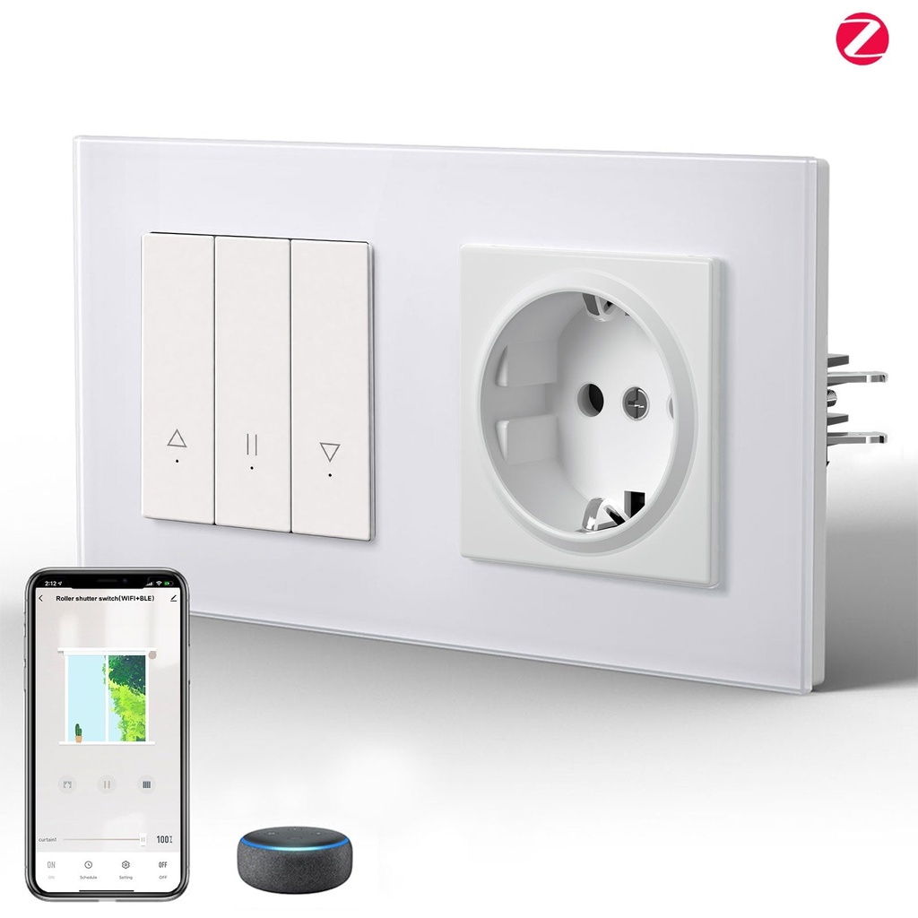 BSEED Echo Zigbee okos redőnykapcsoló EU (F típusú) konnektorral