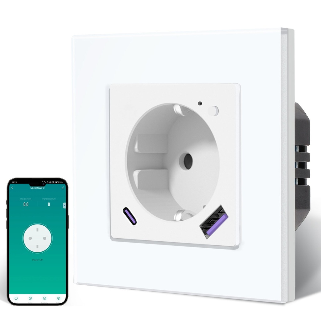BSEED Echo Wifi Eu Standards Socket with Energy Monitoring Smart wifi Electric Socket Work with Alexa Google Assitant