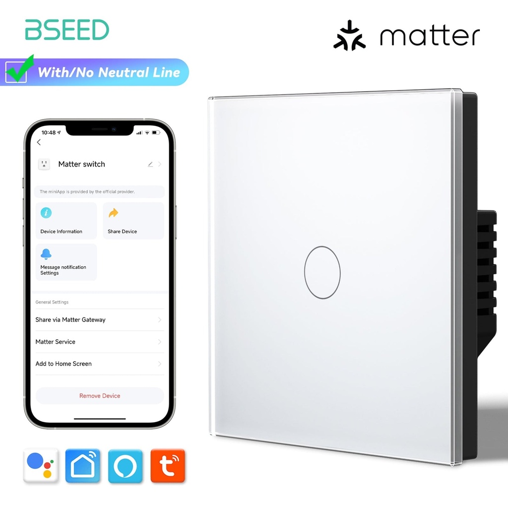 BSEED Matter Wifi-s érintős okos villanykapcsoló